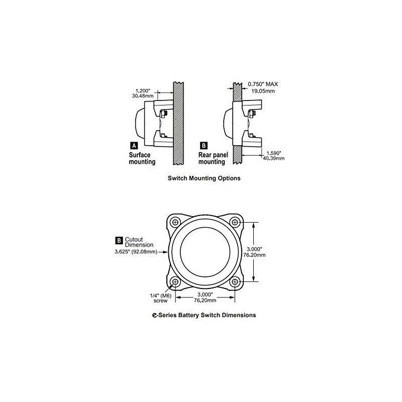 Blue Sea Systems e-Series Battery Switch with Alternator Field Disconnect