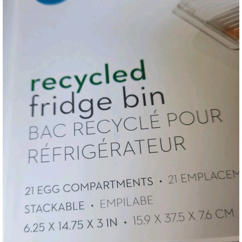 iDesign Egg Holder Refrigerator Organizer Bin Clear Plastic Storage Container