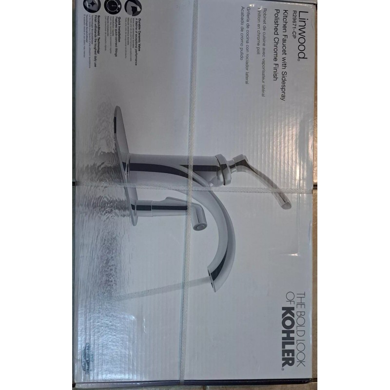 KOHLER Linwood Kitchen Faucet With side spray chrome polished R29671-CP
