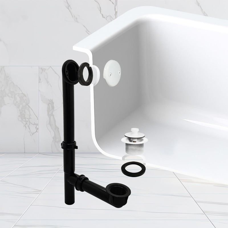 Westbrass 597144-50 14" Black Poly Tubular Bath Waste & Overflow
