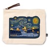 Lantern Press Alaska, Starry Night, Ski, 100% Cotton Zipper Pouch,
