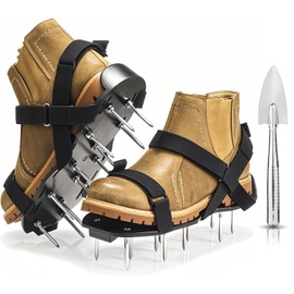 CCBLZLL Lawn Aerator Shoes with 2.1 Spikes for Grass Aeration, Spiked Shoes for Lawn Care, Adjustable Heavy-Duty Strap Fit, Gardening Aerator Tool for Yard, Soil & Epoxy Floors