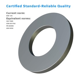M16 Flat Penny Washer Stainless Steel A2 (Pack of 10) Plain Wide Round Metal Stainless Steel Washers for Screws – According to Standart ISO 7089 DIN 125 M16 (17mm x 30mm)