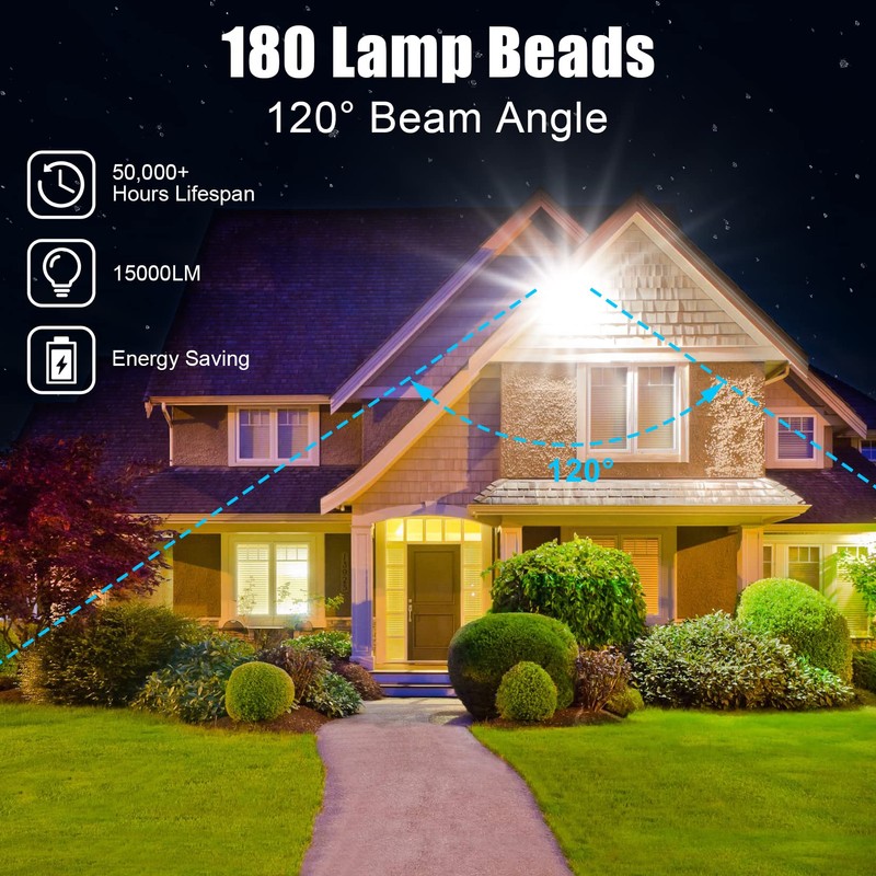 Indmird 150W LED Flood Lights Plug in, Outdoor Security Lights