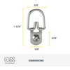 OOK 533830 D-Ring Mirror Hangers, Picture Hangers, ReadyScrew, Steel, Zinc