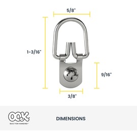 OOK 533830 D-Ring Mirror Hangers, Picture Hangers, ReadyScrew, Steel, Zinc Plated, 20lbs (3 Set)