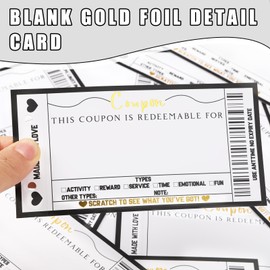 JULEASEL Scratch off Blank Coupon Book for Him Her on Any Occasion, 30 Vouchers Booklet Custom Gifts for Boyfriend, Girlfriend, Mom, Dad, Wife, Husband, Best Friend, Business