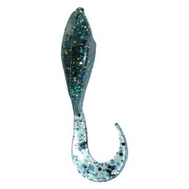 Bass Assassin Curly Shad Lure-Pack of 10, Smoke/Silver Glitter/Firecracker, 2-Inch