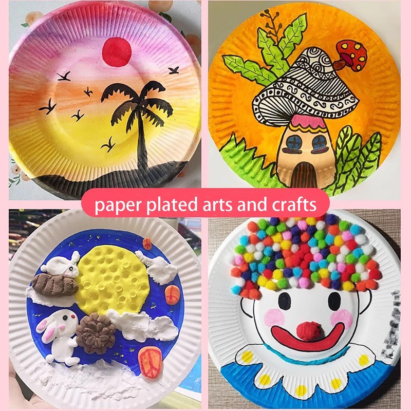 30pcs 9inch & 20pcs 7inch Paper Plates Disposable Dishes Party
