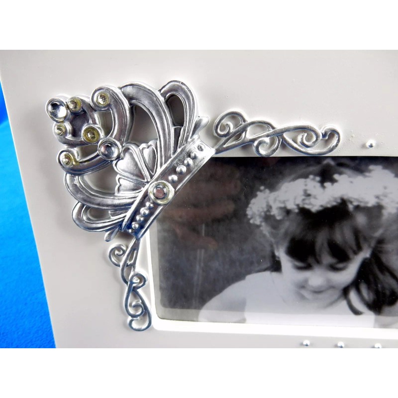 Cassiani Collection Elegant Tabletop Photo Frame, 3D Crown Artwork ~