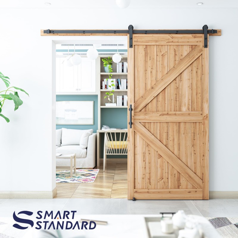 SMARTSTANDARD 7.5 FT Heavy Duty Sturdy Sliding Barn Door Hardware