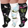 3 Pairs Plus Size Compression Socks for Women and Men