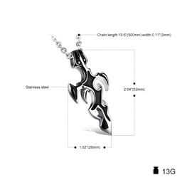 gingokuo Women's Stainless Steel Cross Necklace, Irregular Cross Necklace, Fire Cross Necklace, Lord's Prayer Cross Pendant, Stainless Steel, Rose Bible Cross, Free Chain, Stainless Steel