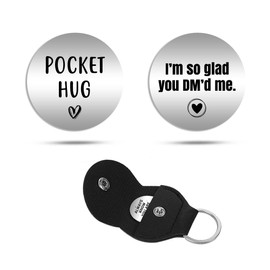 I'm So Glad You DM'd Me Gift For Boyfriend - Pocket Hug Gift For Girlfriend, Couples Gift, Anniversary Christmas Gift w/Leather Case Keychain #PH73