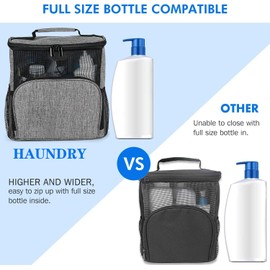 NINU Hanging Toiletry Bag Travel Bag with Hook, Shower Caddy Portable, Makeup Cosmetic Bag Travel Organizer for Accessories, Shampoo, Full-Size Container, Toiletries (Grey)