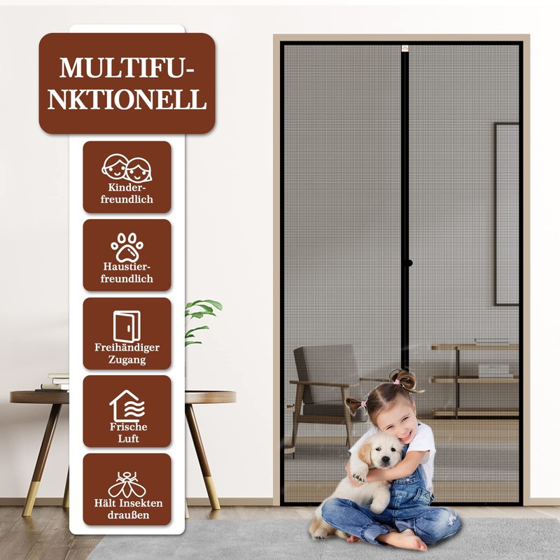 Yotache Fly Screen Balcony Door, Fly Screen Door for Living