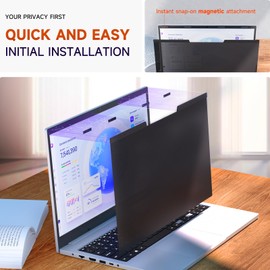 Magnetic Laptop Privacy Screen 13.3 inch for 16:9 Computer Monitor, 13" Removable Anti Blue Light Glare Filter Shield Compatible with Lenovo Hp Dell Acer Asus Thinkpad Envy Xps