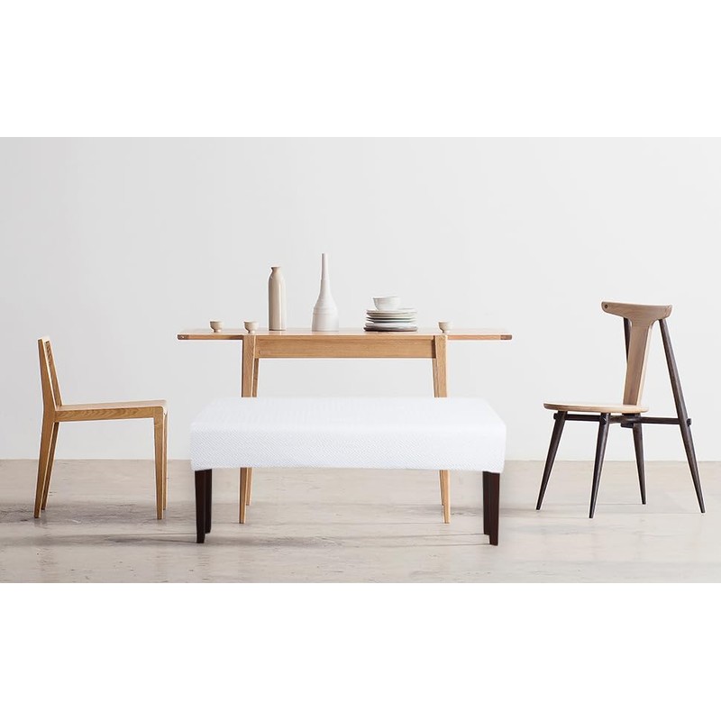 FORCHEER Dining Chair Covers and Bench Covers Set Waterproof White