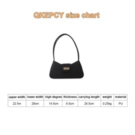 QKEPCY Handbag Women's PU Leather Small Shoulder Bag Shoulder Bag Handbags Vintage Shoulder Handbag Clutch Bag for Daily Casual, black