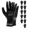 Scan SCAGLOINSP12 12 Pairs Inspection Gloves Nitrile Coated - Large