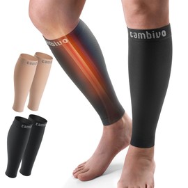 CAMBIVO Waden Medizinische Kompressionsstrümpfe Damen Herren 2 Paar, Thrombosestrümpfe, Stützstrümpfe, Waden Kompression 20-30 mmHg, Medizinische Klasse 2 Kompressionssocken für Krampfadern, Alltag