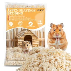 Sukh 14 OZ Aspen Hamster Bedding - Aspen Shavings Pet Supplies Bedding and Litter for Guinea Pig Rabbit Snake Enclosure Horse Bunny Hedgehog Chicken Coop Reptile Chinchilla Small Animal