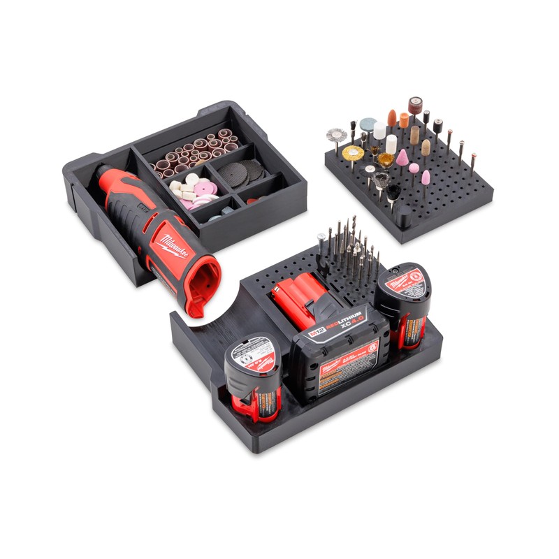 M12 Rotary Tool Organizer for Milwaukee Packout Compact Organizer- Bit,