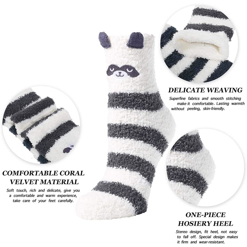 Zmart Soft Cute Fuzzy Socks for Women Cozy Slipper Socks