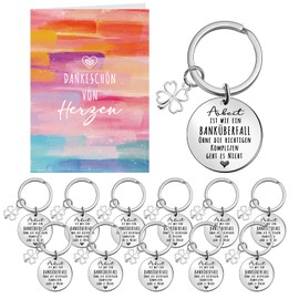 Tenare Set of 12 Thank You Gift for Colleagues Including Keyring for Leaving Thank You Cards and White Envelopes, Farewell Gift for Job Change Retirement Work Colleagues Employees, As shown in the