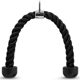 WANGZAIZAI 70 cm Handle Triceps Rope Pull Rope, Heavy Duty Triceps Rope Cable Attachment for Fitness, Bodybuilding & Gym - Pull Down Rope Equipment, Black