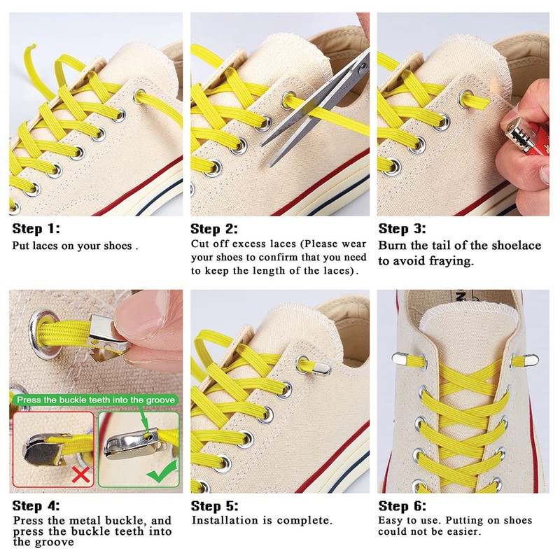 No Tie Elastic Shoe Laces-Elastic Shoelaces for Adults and Kids-Elastic