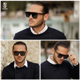 SOJOS Sunglasses for Women & Men Square Wide Thick Frame Shades Retro Trendy Fashion UV Protection SJ2373 (Tortoise,Silver,Grey)