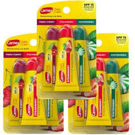 Carmex Tubos de bálsamo labial sabores surtidos Spf#15 3 Pack 0.35 onzas (paquete de 3)