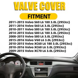MILIPARTS Valve Cover Compatible with 2011-2016 Volvo S60 S80 2010-2016 XC60 2009-2015 XC70 2015-2016 V60 3.0L OE 30757664 30788442 30788484 31319643 264-933