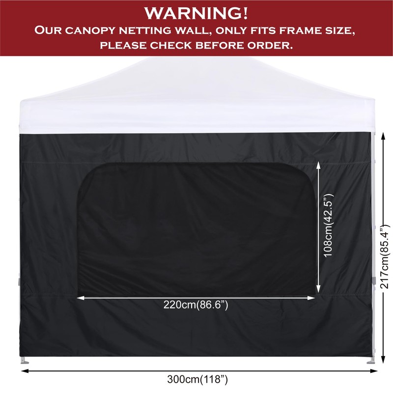 COOSHADE Instant Canopy SunWall 10x10 Canopy SideWall for Pop up