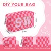 SOIDRAM 12PCS Checkered Makeup Bag Preppy Cosmetic Bag Bulk Hot