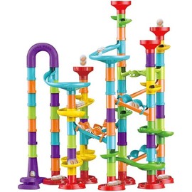 YUHOHO Juguete Canicas de 113 Piezas, Juego Laberinto de Pistas para Canicas de Carreras, Juguetes Educativos Ideal Regalo para de Navidad, Cumpleaños