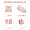 BABESIDE 4 Pcs Reborn Baby Doll Blanket with Doll Accessories