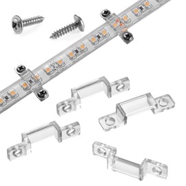 MMSD 100 Pack LED Strip Light Mounting Brackets Strip Light Clamp with 202 Screws Suit for 10mm Wide IP67/68 Waterproof Strip Lights