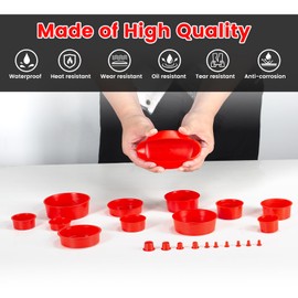 GODIAG Automotive Cap Plugs Kit 23 PCS Suitable for Smoke Leakage Testing and Various Automotive Pipeline Openings Automotive Block Cap Plugs Kit for Automotive Smoke Machine Leak Detector, Red