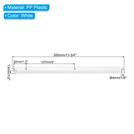 PATIKIL 12 Inch Drawer Slides, 4 Pcs Plastic Guide Rails Side Mounted Rails for Cabinet/Drawer/Bedside/Table/Wardrobe with 19/32" (15mm) Groove, White