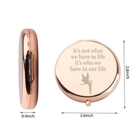 WUSUANED Fairy Princess Makeup Mirror It’s Not What We Have in Life It’s Who We Have in Our Life Jewelry Princess Gift Peter Gift Cartoon Fan Gift