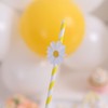 Disposable Daisy Paper Straws - Floral Straws for Kids Birthday