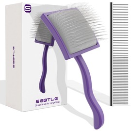 Sebtle Dog Slicker Brush,Professional Doodle Brush,Extra Long Pin Large Dog Brush for Grooming Long Haired Dogs(Poodles,Goldendoodles,Labradoodles),Easy to Remove Loose Fur,Tangles,Mats,Fluff,Purple