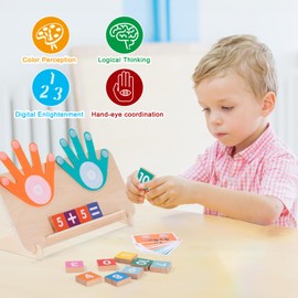 Montessori Toy for Children Wooden Maths Toy Counting Learning for Children Educational Math Toy for Ages 3 4 5 6 7 8 Years School Boys Girls Gift