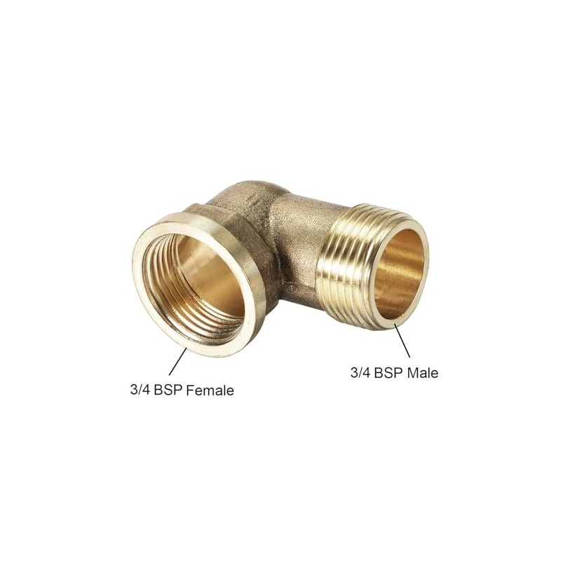 TA-VIGOR 2Pcs Brass Pipe Fitting 90 Degree Elbow 3/4 BSP