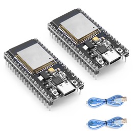 2 Pack ESP32 Development Board 38 Pin USB-C WiFi Bluetooth, Dual Core ESP 32 Microcontroller Dev Board Compatible with Arduino IDE for Smart Home IoT Projects and DIY Electronics