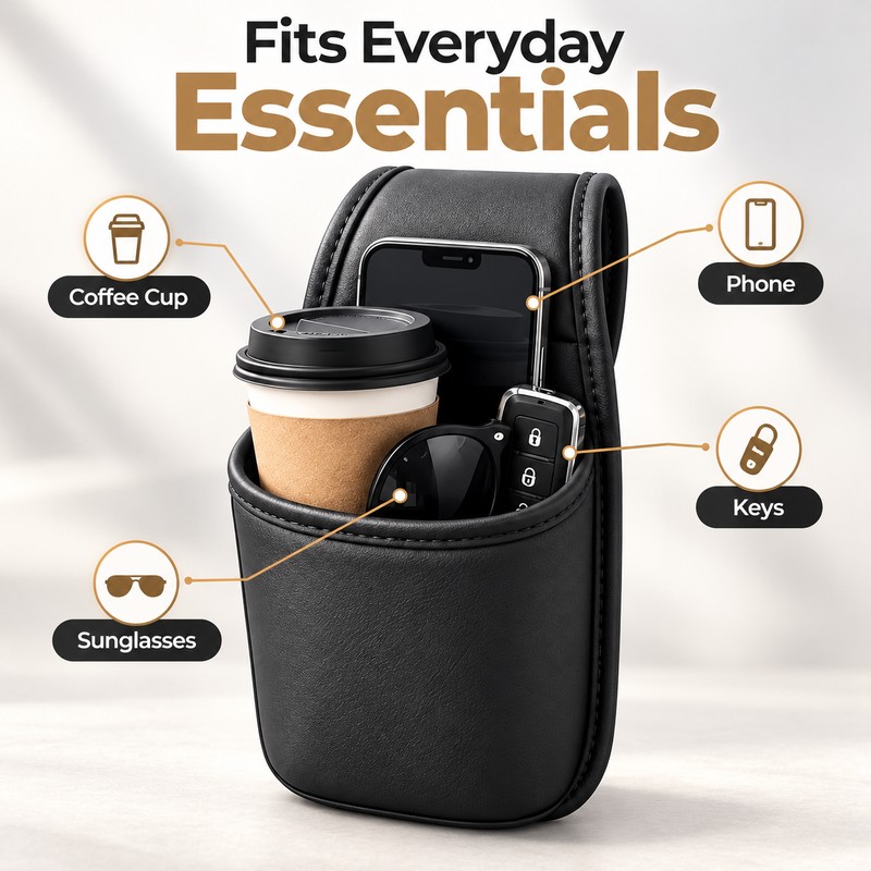 Car Door Cup Holder for Drinks and Small Essentials –