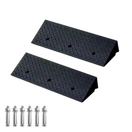 MEILANHUI 2 Pcs Curb Ramps for Driveway, Heavy Duty 2" Rise Rubber Driveway Ramp, 38.5" L x 9.5" W, 4400 LB Capacity Curb Ramp for Car, Vehicle, Loading Dock, Sidewalk, Motorcycle