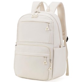 Travel Laptop Backpack for Men & Women, Everyday Backpack Luggage Bag 15.6inch Laptop for Work Travel Shopping Them Park (Beige)